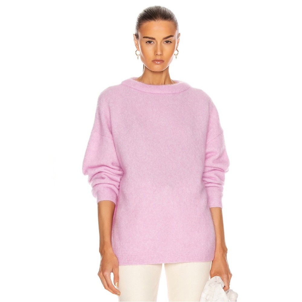 Acne studios dramatic mohair oversized knit ribbed sweater bubblegum pink XS